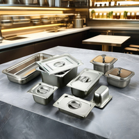 Kommerzielle Küchenlagerung Edelstahl Backblech GN-Behälter für Hotel Restaurant Buffet-Service Stapelbar Korrosionsbeständig