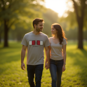 T-shirt Impossible Love grigia con design del 20° anniversario, maglietta promozionale - Product Image 2