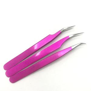 ชุด3ชิ้นสำหรับมืออาชีพแหนบต่อขนตาถุงหนังเคลือบสีแบบกำหนดเองได้อย่างยั่งยืนด้ามจับแข็งแรงทำจากเหล็กทนทาน - Product Image 3