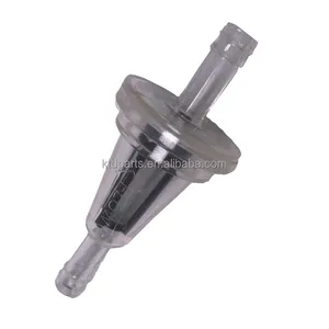 KTD 1/4" Inch 6mm 8mm In line Non 90 degree Straight Universal Clear Plastic Inline Fuel Filter For Motorcycle Scooter ATV