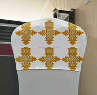 Impression 3D Éthiopien Traditionnel Croix Spandex Polyester Appui-Tête Chaise Couverture Éthiopie LOGO Chaise Casquette Couvre Ceintures Bandes
