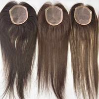 Rambut Asli Manusia Full Density 4x5 Mono Base Hair Topper dengan Jaring Mono yang Dapat Bernapas untuk Vendor Salon Rambut
