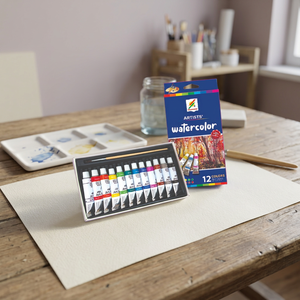 Ensemble de peinture à l'aquarelle pour artistes, 12 couleurs, tubes de 5 ml pour peinture sur papier, à partir de 8 ans - Product Image 1