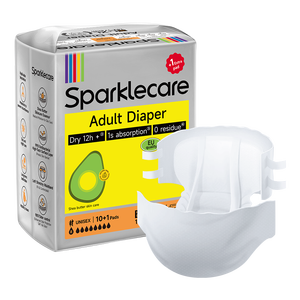 Pantalons de couches pour adultes jetables Sparklecare Home, respirants, super absorbants, prévention des fuites 3D, tissu non tissé, tailles L à XL - Product Image 1