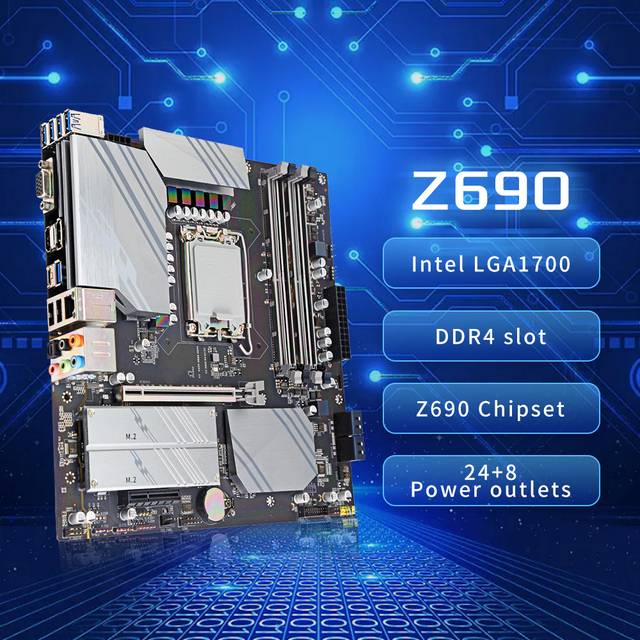 Intel Z690 Micro ATX Desktop Motherboard LGA 1700 Socket 12th Gen Core I9/i7/i5/i3 CPU 4 DDR4 128GB Memory M.2 SATA SSD