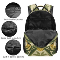 Sac à dos en polyester à imprimé hibiscus et ananas hawaïen, personnalisable, avec bretelles réglables pour le voyage