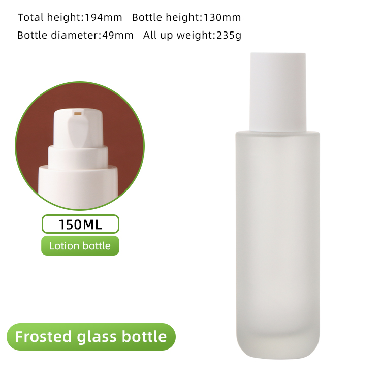 Flacon givré XWP 150 ml - Lotion blanche + couvercle blanc mat