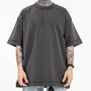 Custom Acid Washed Heavy Weight Blank Tee T Shirt Oversized Wash Heavyweight Cotton T-Shirt Oversize Vintage <b>Tshirt</b> for Men - Product Image 2