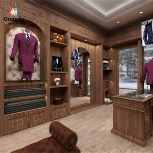 Expositor de Ropa de Madera Maciza Premium, Mueble de Pared para Comercio Minorista, Estante de Madera para Zapatos y Sombreros, Soporte Tipo Isla, Venta al por Mayor Directa de Fábrica - Product Image 1
