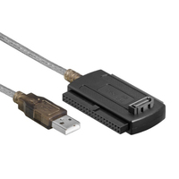 Câble adaptateur convertisseur d'interface de données USB 2.0 vers IDE/SATA pour disque dur HDD SSD 2,5/3,5 pouces - 480 Mo/s en stock