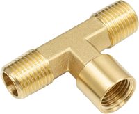 Raccord en laiton 1/4" NPT mâle x 1/4" NPT mâle x 1/4" NPT femelle