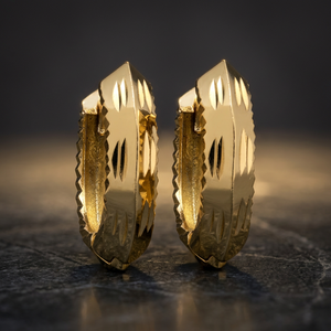 Vente en gros de boucles d'oreilles créoles personnalisées en or rempli 14K 18K 24K, boucles d'oreilles créoles tendance pour femmes, bijoux Oro Joyeria - Product Image 6