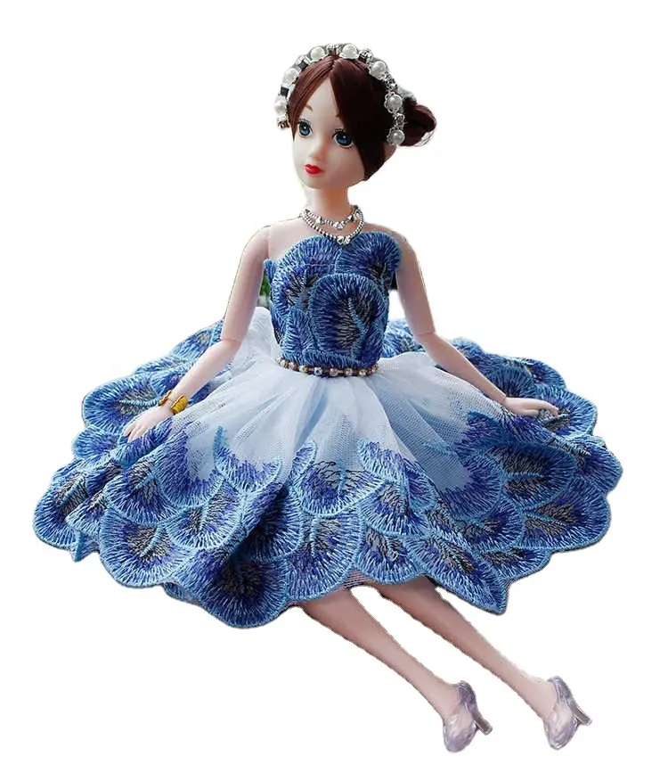 Комплект платья, шарнирный костюм для куклы, аксессуары для кукол, наряд, аксессуары для кукол 30 см, Одежда для кукол, свадьба, фиолетовая павлинья принцесса