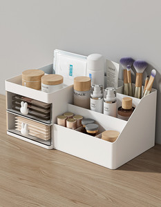 Organisateur de maquillage moderne en plastique YHYP avec <span class=keywords><strong>tiroirs</strong></span> pour cosmétiques, soins de la peau, rangement de rouges à lèvres, <span class=keywords><strong>commode</strong></span>, comptoir de salle de bain 1-3L - Product Image 5