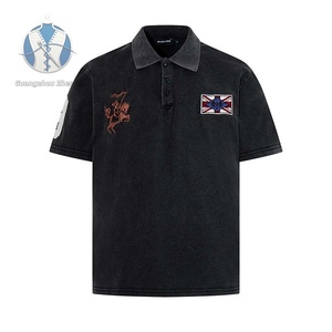 Factory Wholesale Custom Made War Horse Flag Embroidered Pre-Washed Short Sleeve Polo T <strong>Shirts</strong> for Retailers - Product Image 2