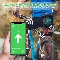 Feu arrière antivol compatible Airtag pour vélos de route et de montagne, lumière de tige de selle réfléchissante avec réflecteurs latéraux