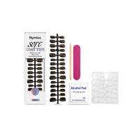 Ongles autocollants œil-de-chat noir-brun, rehausse le contour des doigts, brillance naturelle, autocollants à ongles faciles à appliquer