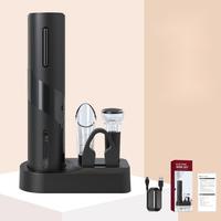 Ensemble d'ouvre-bouteille électrique, tire-bouchon à piles avec coupe-feuille, verseur aérateur de vin