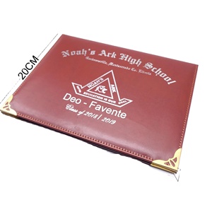 Wholesale Premium Black Leatherette Diploma Cover with Gold Stamping Logo A4 Certificate <b>Holder</b> for School Achievement Award - Product Image 5