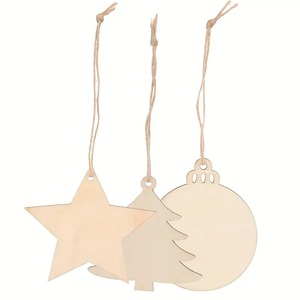 Gran oferta creativa DIY Navidad rebanadas de madera <span class=keywords><strong>colgante</strong></span> decorativo para manualidades - Product Image 4