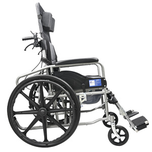 Jinwang Hydraulic Reclining Folding Wheelchair With <b>Commode</b> For Elderly And Senior Citizens Lightweight Manual <b>Chair</b> - Product Image 2