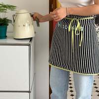 Tablier de travail en polyester brodé de style coréen, lavable, durable, réutilisable, nouvelle serviette portable anti-salissure pour essuyer les mains