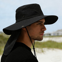 Chapeau de soleil d'été rayé à large bord avec protection du cou, respirant, séchage rapide, pliable, pour activités de plein air