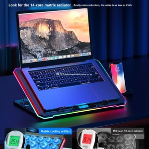 Base de refroidissement <span class=keywords><strong>pour</strong></span> ordinateur <span class=keywords><strong>portable</strong></span> 14 pouces, <span class=keywords><strong>ventilateur</strong></span> silencieux, refroidisseur de jeu, support métallique <span class=keywords><strong>pour</strong></span> ordinateurs portables - Product Image 4