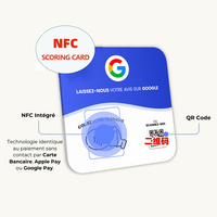 Cartes de Contrôle d'Accès NFC Intelligentes en PVC, Carte de Visite Numérique et d'Avis Google Programmable, Carte NFC Personnalisée