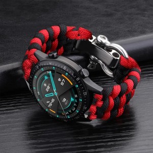Bracelets élastiques de sport tressés à boucle en acier inoxydable en nylon extensible pour Samsung Galaxy Watch Huawei <span class=keywords><strong>Garmin</strong></span> Smart Watch - Product Image 1