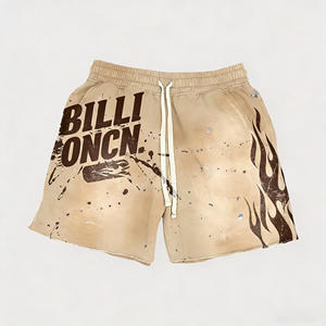 Poids coton impression t-shirt luxe impression complète graphique t-shirt recadrée Boxy hommes t-shirt - Product Image 3