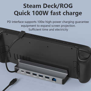Station d'accueil Steam Deck 6 en 1 USB C, adaptateur multiport type C, hub pour <span class=keywords><strong>console</strong></span> de jeu Steam Deck, PS 4, <span class=keywords><strong>Xbox</strong></span>, Nintendo - Product Image 5