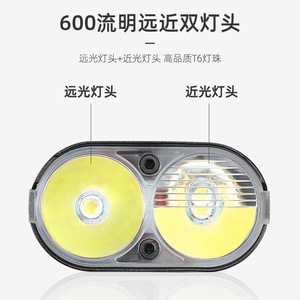 Clingbox Bicycle Headlight Dual Led Aluminum Alloy Ip4 <b>Water</b> Resistant 4 Modes Cycling Light - Product Image 3