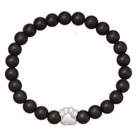 Meilleure vente : Bracelet artisanal en pierre d'agate rayée violette et zèbre tacheté rose, motif griffe de chien, noir mat, pour femme, idéal pour l'export.