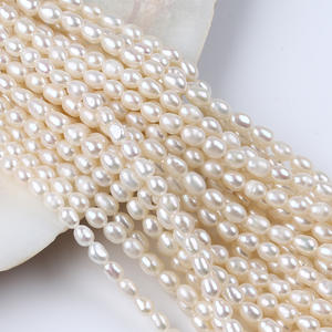 Collier en perles de Zhuji, vente en gros, baroque, double face, perles d'eau douce, 3-4 mm, blanc intense/coloré, forme irrégulière naturelle, pour bricolage - Product Image 2