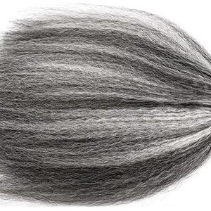 100g argento fasci di <span class=keywords><strong>capelli</strong></span> <span class=keywords><strong>capelli</strong></span> <span class=keywords><strong>capelli</strong></span> umani Ombre grigio <span class=keywords><strong>sale</strong></span> bianco e pepe colore crespo <span class=keywords><strong>capelli</strong></span> vergini dritti - Product Image 1