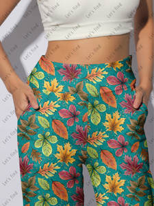 Leggings a Vita Elastica e Gamba Larga Indispensabili per Donne, Abbigliamento Sexy per Casa e Opzione Confortevole per Streetwear, Pantaloni Personalizzabili - Product Image 5