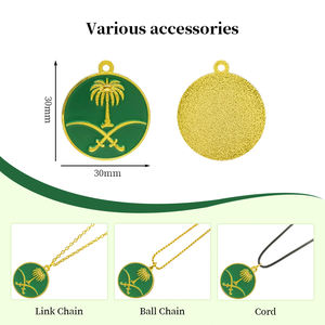 Colliers émail personnalisés pendentifs symboles saoudiens drapeau emblème <span class=keywords><strong>cheval</strong></span> SUV motifs désert alliage de zinc <span class=keywords><strong>voiture</strong></span> cintre décorations bijoux - Product Image 4