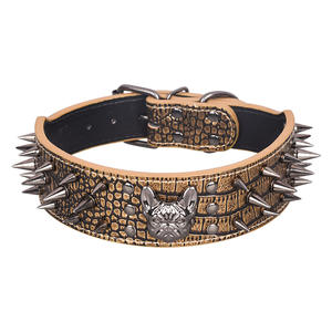 Collar de perro con tachuelas con remaches, collares de cuero PU para perros, duraderos, ajustables para mascotas medianas y grandes, <span class=keywords><strong>Pitbull</strong></span> <span class=keywords><strong>Bully</strong></span> Dog - Product Image 5