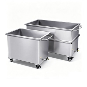 Nuovo Carrello per Trasporto Acqua e Mangime Rinforzato in Acciaio Inox 304 Grigio per Allevamenti, Garanzia 1 Anno - Product Image 2