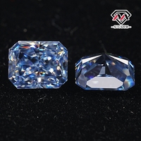 SICGEM Moissanite de laboratoire de haute qualité, bleu gris radiant, pierre précieuse en vrac à effet chromatique, certifiée par un tiers pour la joaillerie