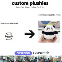 Porte-clés en peluche de coton Panda mignon, breloque de sac Ours Kawaii avec germe, logo personnalisé, faible MOQ, OEM/ODM pour cadeaux