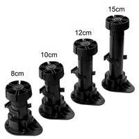 Pieds de meubles réglables en plastique PP noir, pieds de meubles épaissis, pieds de canapé et pieds de support de meubles