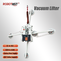 ROBOTAST - Lève-vitres à vide à conception à plaque unique, capacité de charge de 1000 kg, système à double circuit indépendant, certifié CE
