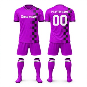Maillot de football unisexe personnalisé par sublimation, col en V, manches courtes, 100 % polyester, maille respirante, nom de l'équipe imprimé, adulte - Product Image 1
