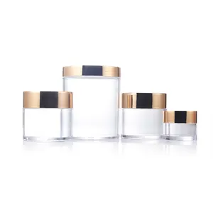 0.5oz 1oz 2oz 4oz 16oz rose gold eco acrylic powder jar nail dipping cosmetic packaging plastic cream jar body lotion containers