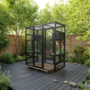 Casa para <span class=keywords><strong>Gatos</strong></span> de Madera Ecológica, Impermeable, de Varias Capas, para Exteriores, Casa Grande para Mascotas - Product Image 3