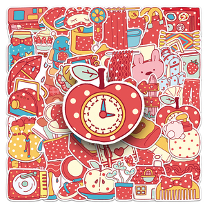 50 Pezzi Adesivi Creativi Rossi a <span class=keywords><strong>Pois</strong></span> in PVC Impermeabile per Decorazione di Mobili, Frigoriferi e Armadi - Product Image 2