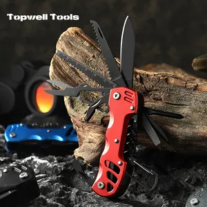16 em 1 faca dobrável Keychain Scissor Pocket Knife Utility Knife Cutter Outdoor EDC Multi ferramenta tática para Camping Outdoor