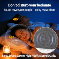 Haut-parleur d'oreiller pour dormir - Haut-parleur ultra-fin sous l'oreiller avec conduction osseuse, sons de la nature intégrés, minuterie